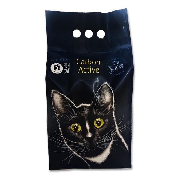 Fun Cat Carbon Active - наповнювач для котячих туалетів з активованим вугіллям сильнодіючий 5л