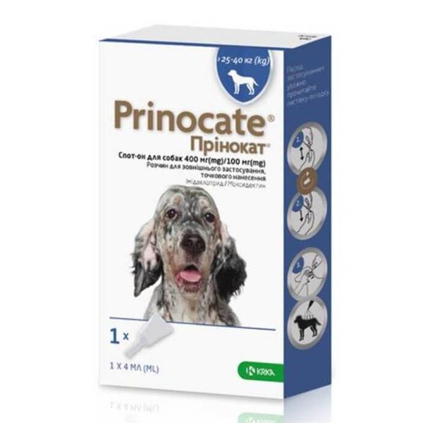 Прінокат собаки 400мг/100мг/4мл 25-40кг №3 спот-он