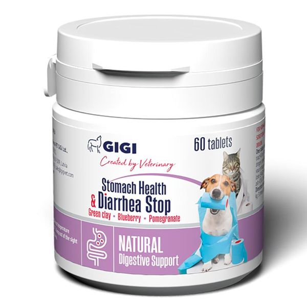 GiGi Stomach Health & Diarrhea Stop N60 (tab) / Стомач Хелс & Діарея Стоп N60 (таб) (1табл. на 2кг)