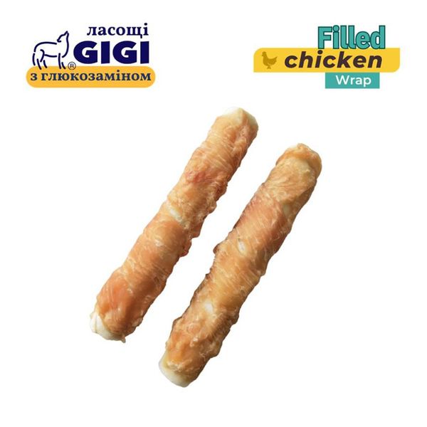 Смаколики GiGi "Палички загорнуті куркою з начинкою"/Filled Chicken Wrap 300г